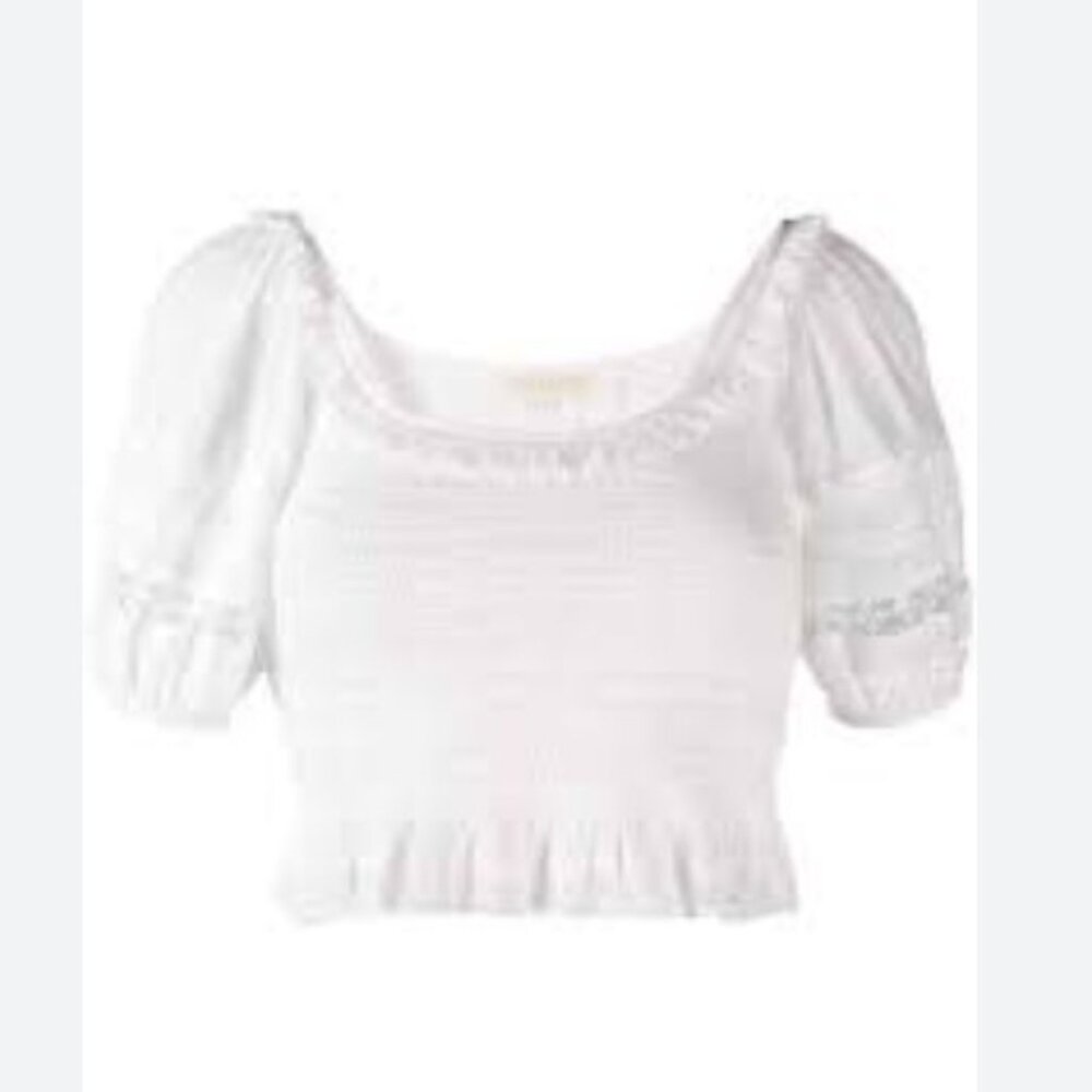 LoveShackFancy Ivory Ruffled Blouse - Picture 3 of 5